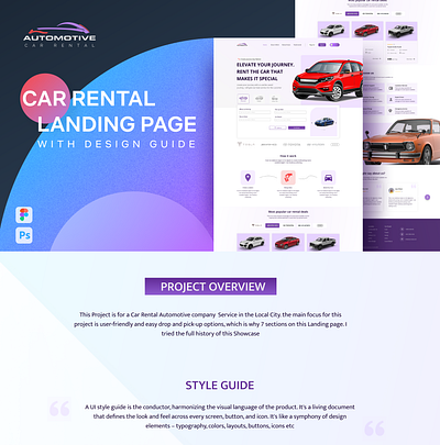 Landing Page for Car Rental Service branding business car carental dark mode dark website deisgner design graphic design landing page service ui ui design uiux web design website