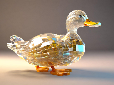 3D glass duck 1 design graphic design illustration vector