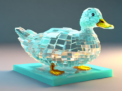 3D glass duck 2 design graphic design illustration vector