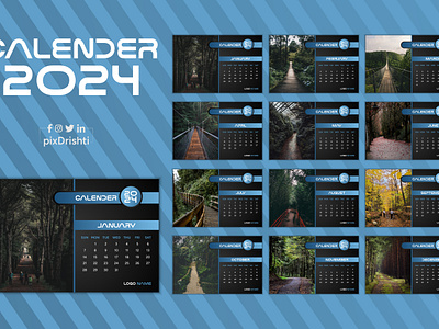 2024 Calendar designs, themes, templates and downloadable graphic elements  on Dribbble