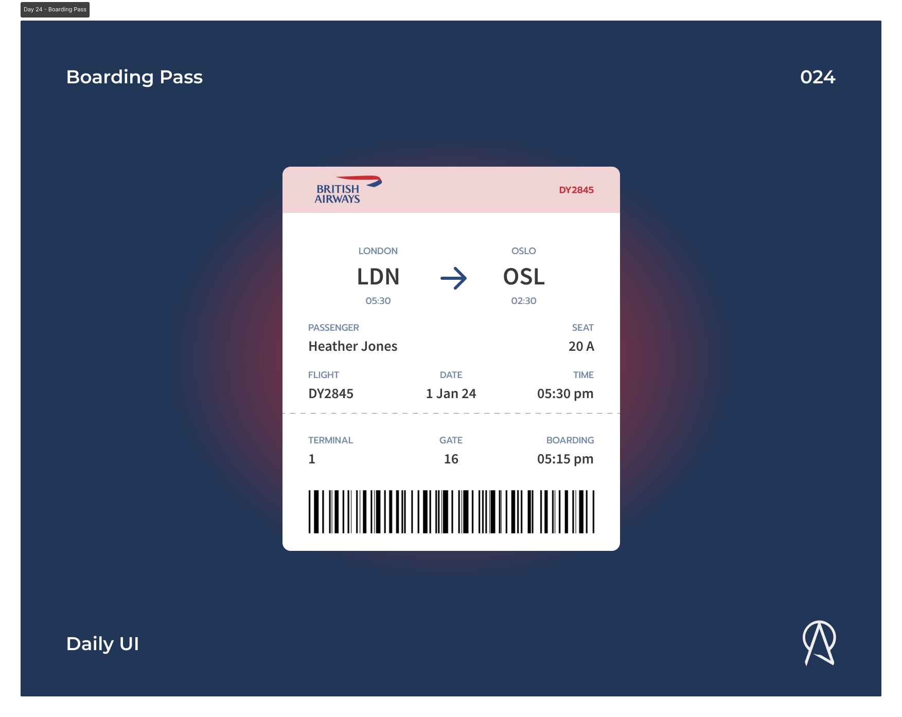 Daily UI - Boarding Pass airport boarding pass branding britishairways design flight illustration logo london minimal oslo ticket travel typogaphy ui ui design uxdesign
