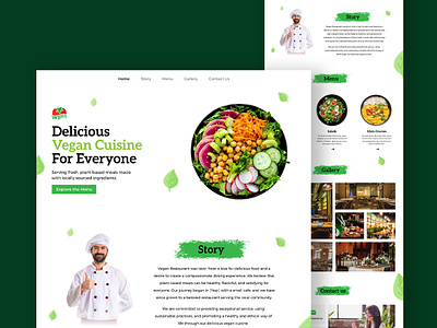 Vegan Restaurant Landing Page Design graphic design landing page ui ui design ux vegan