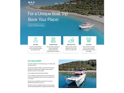 Boat Tour Website boat booking design home navigation rental responsive sea tours ui uı website yachting