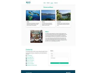 Boat Tour Website boat contact design development navigation rent sea tour ui website yachting