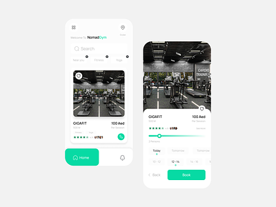 Ui design for a Gym subscription App - Nomad Gym app gym gym apps gym subscription nomad subscription travel ui ui gym uidesign