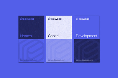 Boxwood Real Estate Info Cards brand collateral brand identity branding capital logo real estate stationery