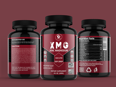 XMG SUPPLEMENT LABEL DESIGN box design cosmatic design hemp oil label design oil design packaging design poster design supplement label design