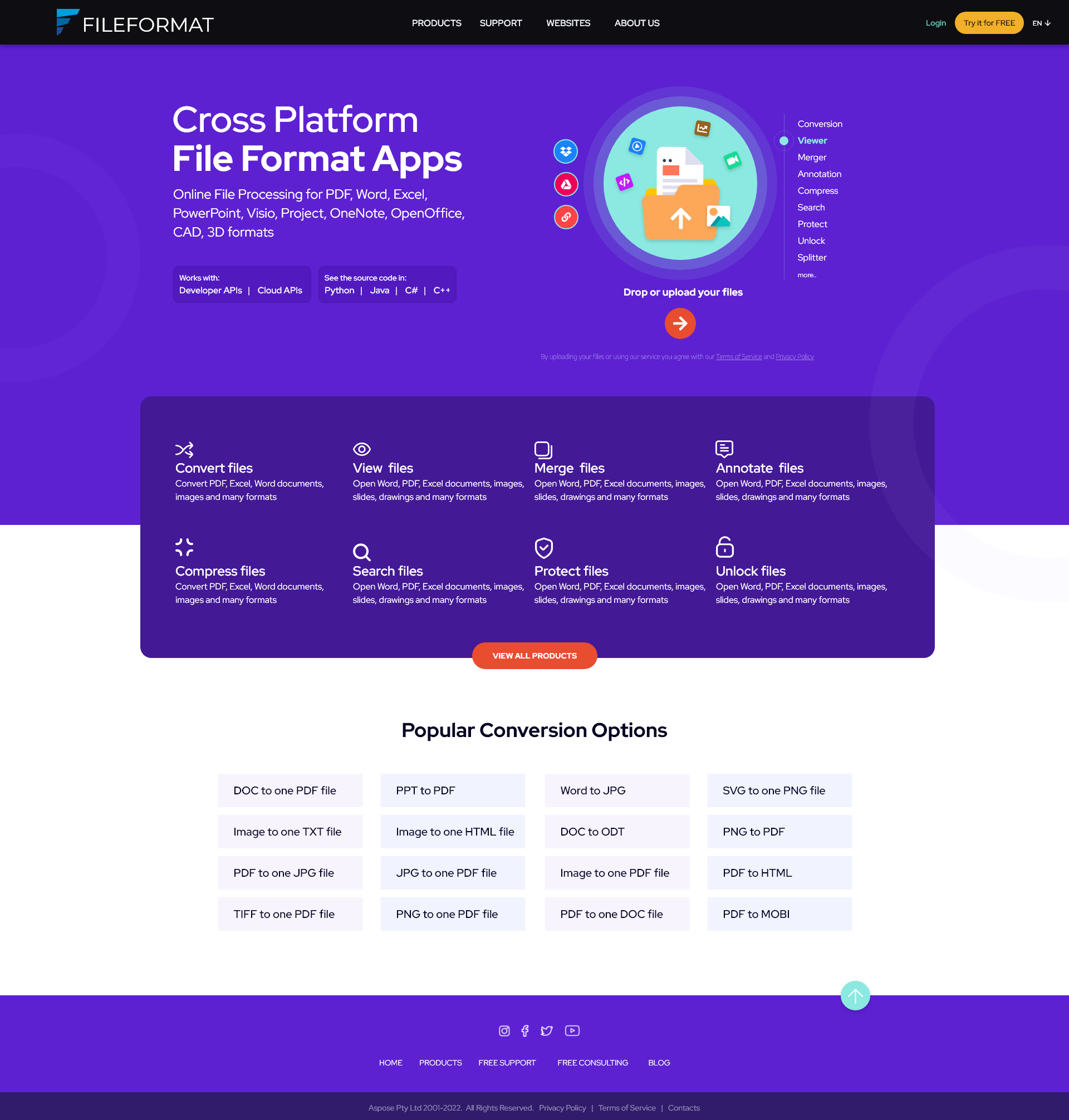 FileFormat.app - Website UIs api design design system figma graphic design header illustration landing page menu ui ux vector webdesign webpage website xd