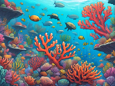 Coral Reef series 1 design graphic design illustration vector
