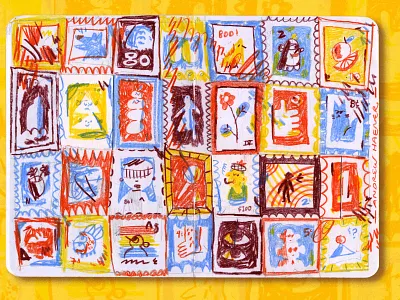 Sketchbook: Stock Album andrew haener book character colorful drawing fun funny haener illustration kids sketch sketchbook stamps weird yellow