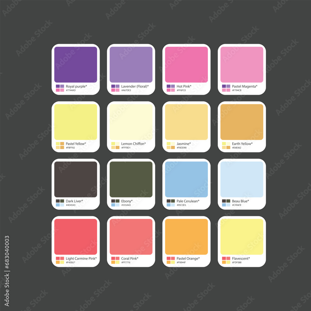 RGB soft color combination with Hex code for UI design by Freepik on ...