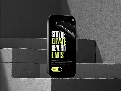 Stryde clean design futuristic layout mobile modern running sports ui ux