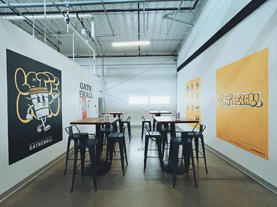 Gatherall characters illustrations mural poster design posters street vibe wheat paste