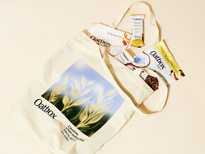 Oatbox Tote Bag adobe illustrator art direction artwork brand design brand identity clean creative design digital illustration ecommerce fashion food granola graphic design illustration marketing oat oatbox oatmilk tote bag