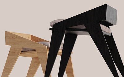 Eames Molded Plywood Lounge Chair Wood Base 3d c4d keyshot maxon render