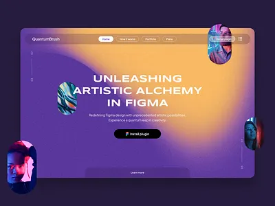 QuantumBrush branding color color palette design gradient grain graphic design landing page