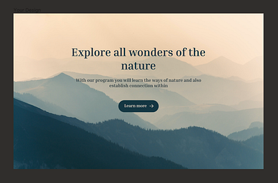 Home page nature aesthetic desktop figma modern mountains nature simple typography ui ux webdesign