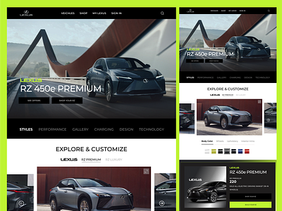 WEB CAR LEXUS ai animation automobile automotive home page homepage hyundai ioniq landing page lexis tesla ui design ui ux veichle web web car web design