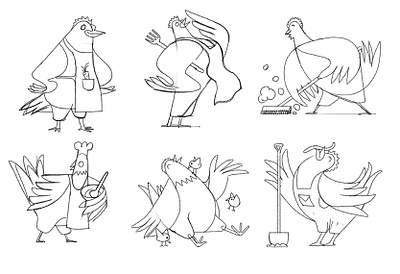 Home rooster sketches bird cleaning cook cooking fun housework icon illustration play rooster rough sketch