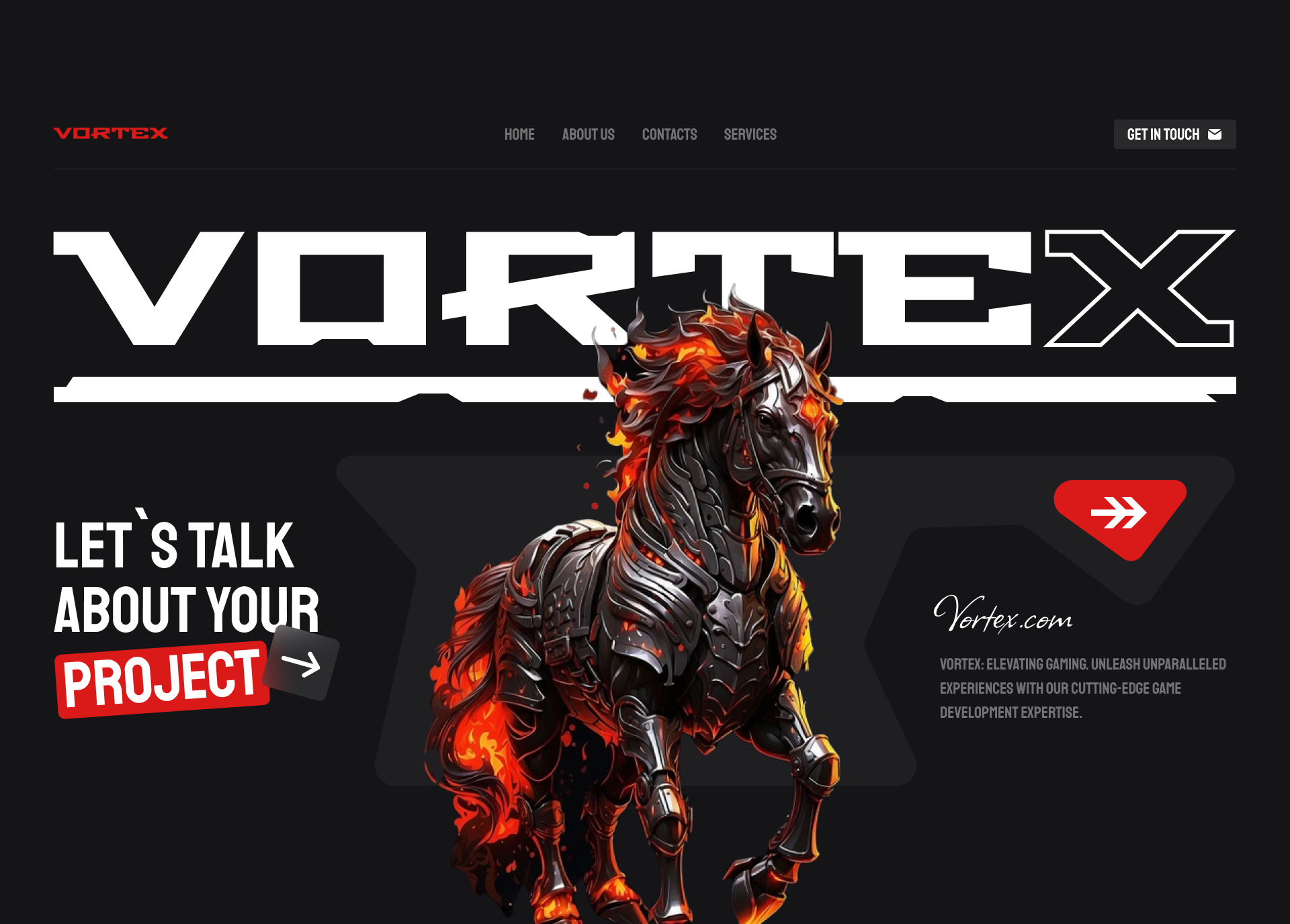 Gaming studio site Concept 3d animation dark games gaming studio ps5 red ui ux web design webdesign