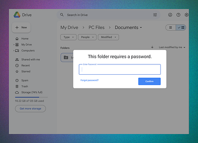 Password-Protected Google Drive Folders app ui web
