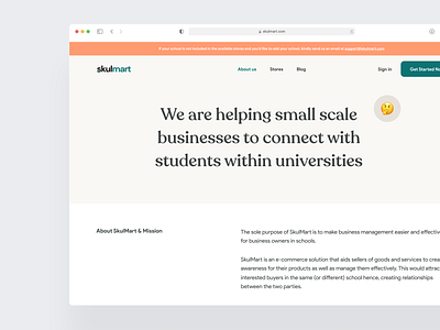 Skulmart About Page design designthinking minimal ui uidesign uiuxdesign ux ui