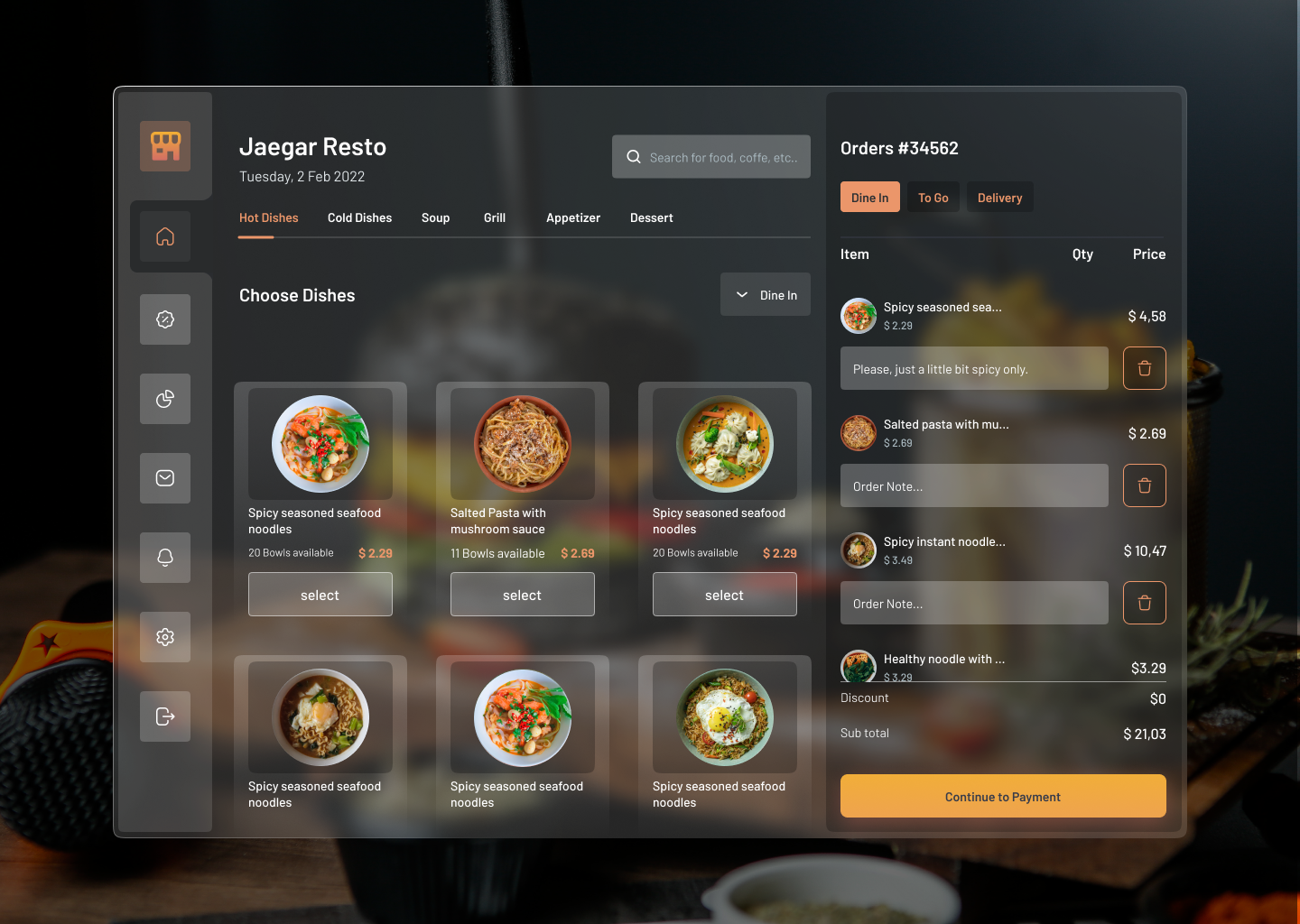 Food order dashboard by elnaz ebrahimi on Dribbble