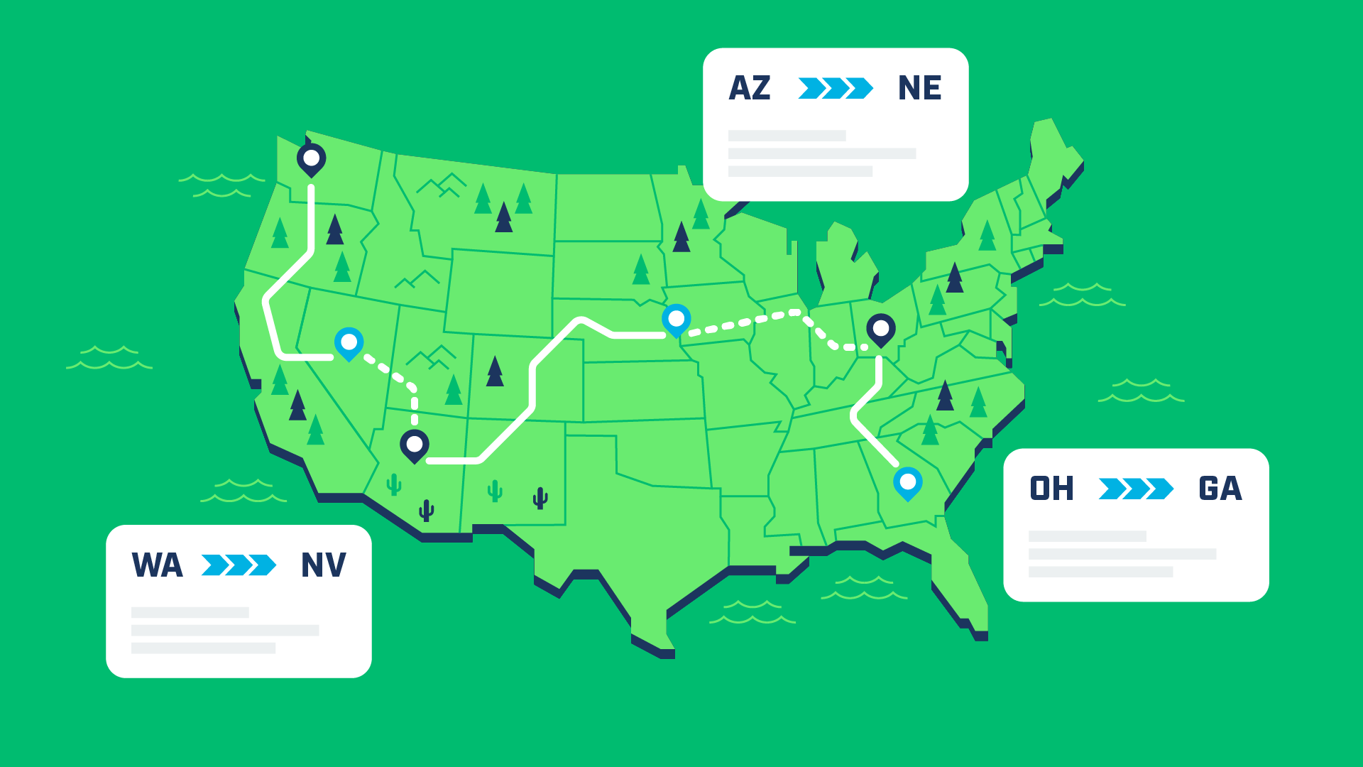 Werner Bridge - Your Perfect Match animation delivery explainer freight load board map match route routes semi tinder truck trucking