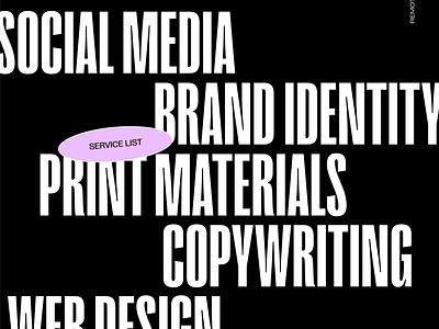 Creative Service List Social Tile ad design advertising brand identity copywriting creative design graphic design marketing minimal post post design print materials social media social media post square tile square tile design web design