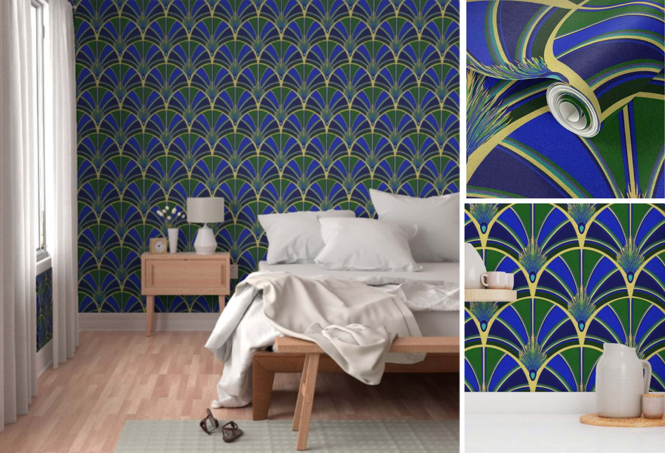 Art Deco Peacock Fans pattern art deco design digital art digital illustration fans graphic design illustration pattern peacock pattern surface pattern