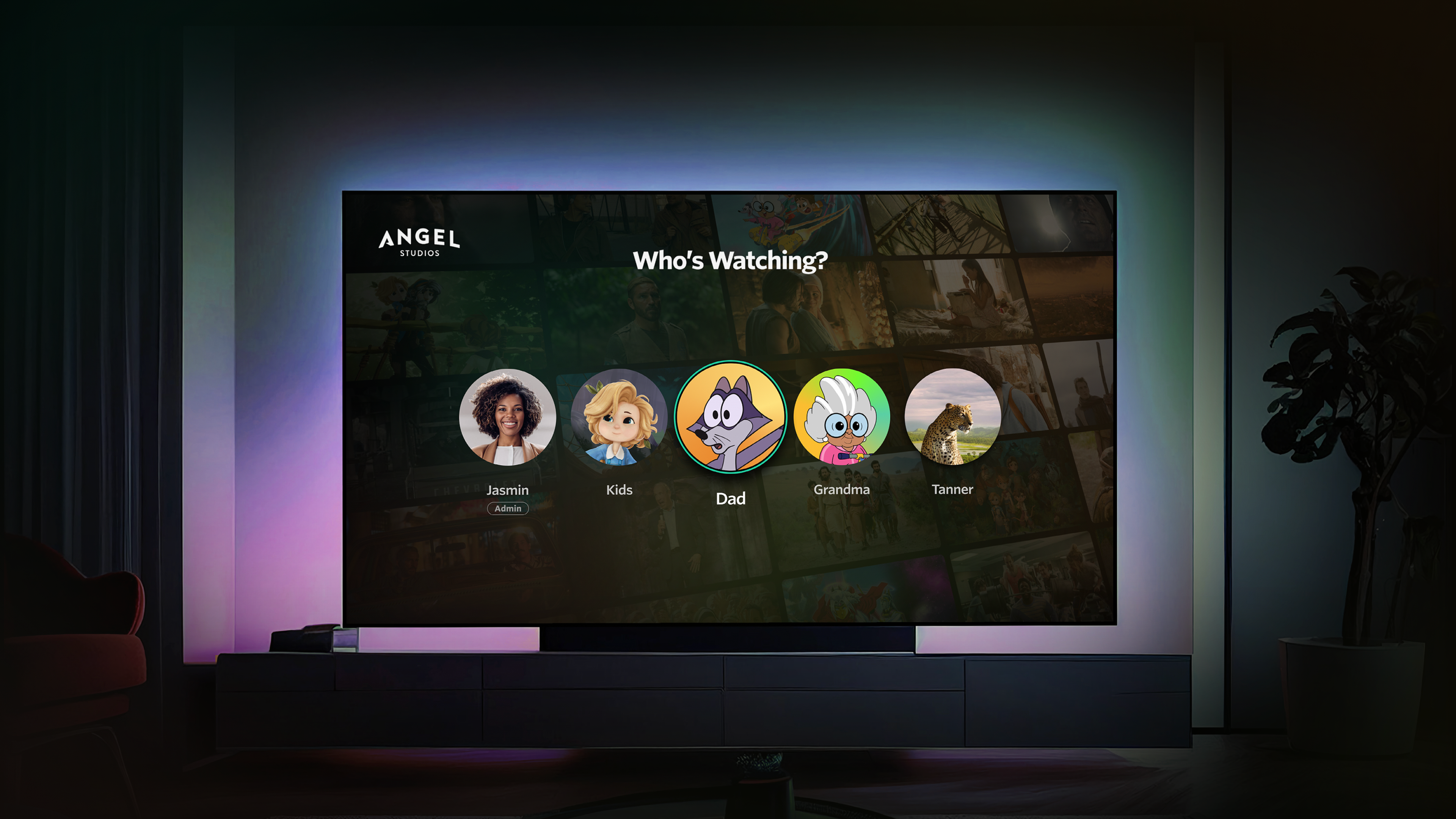 Viewer Profiles - Angel Studios TV App account account profiles admin angel studios app interface limited profiles profiles television tv tv app viewer profiles