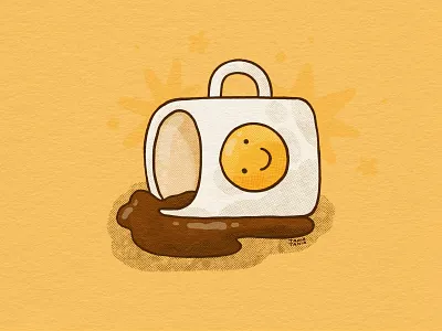 Smiley Spill caffeine coffee coffee cup cup face illustrator mood smiley spill spilled spilled over yellow
