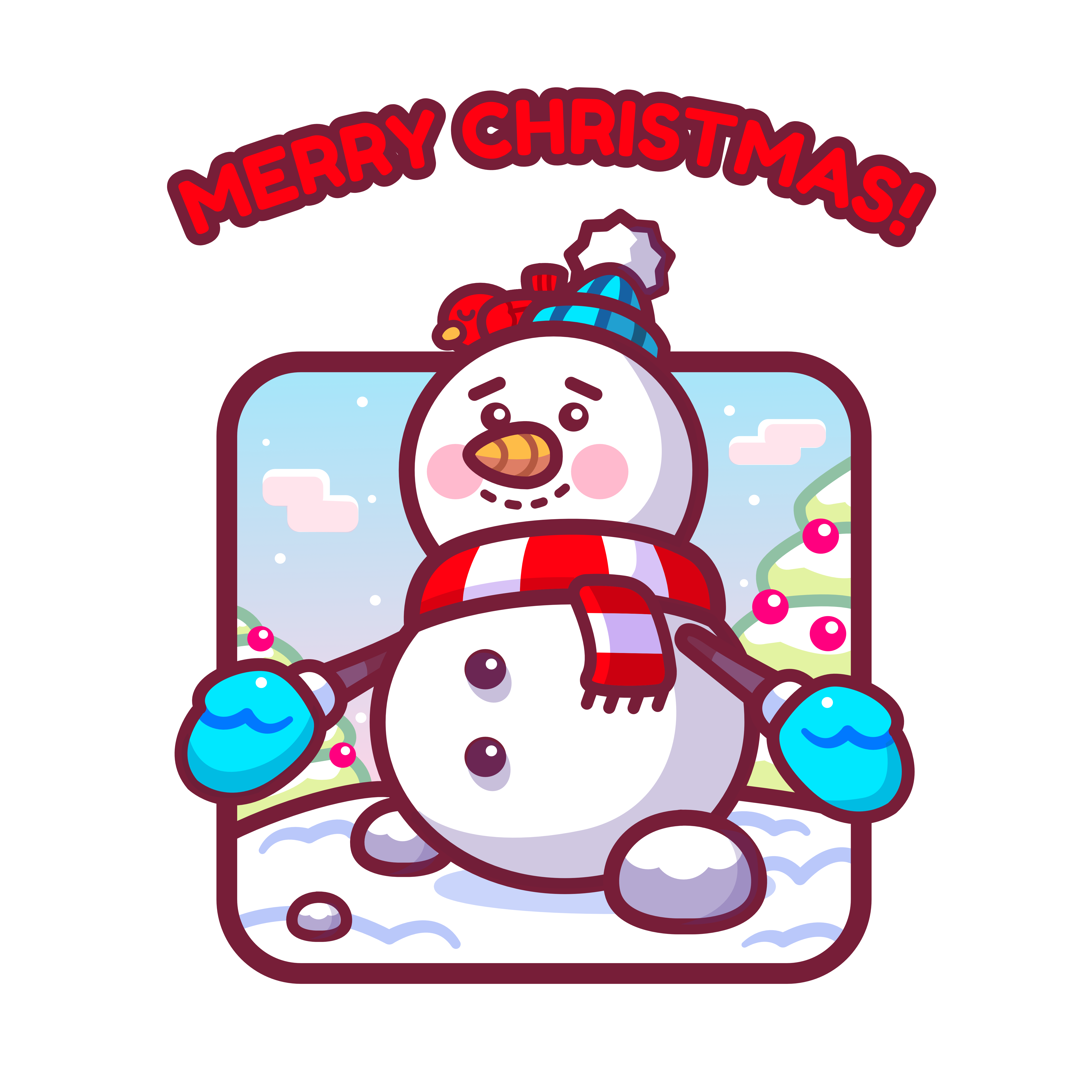 Merry Christmas! art character christmas design digital happy happy holidays holidays illustration man merry merry christmas scarf season snow snowman vector vector illustration winter winter season
