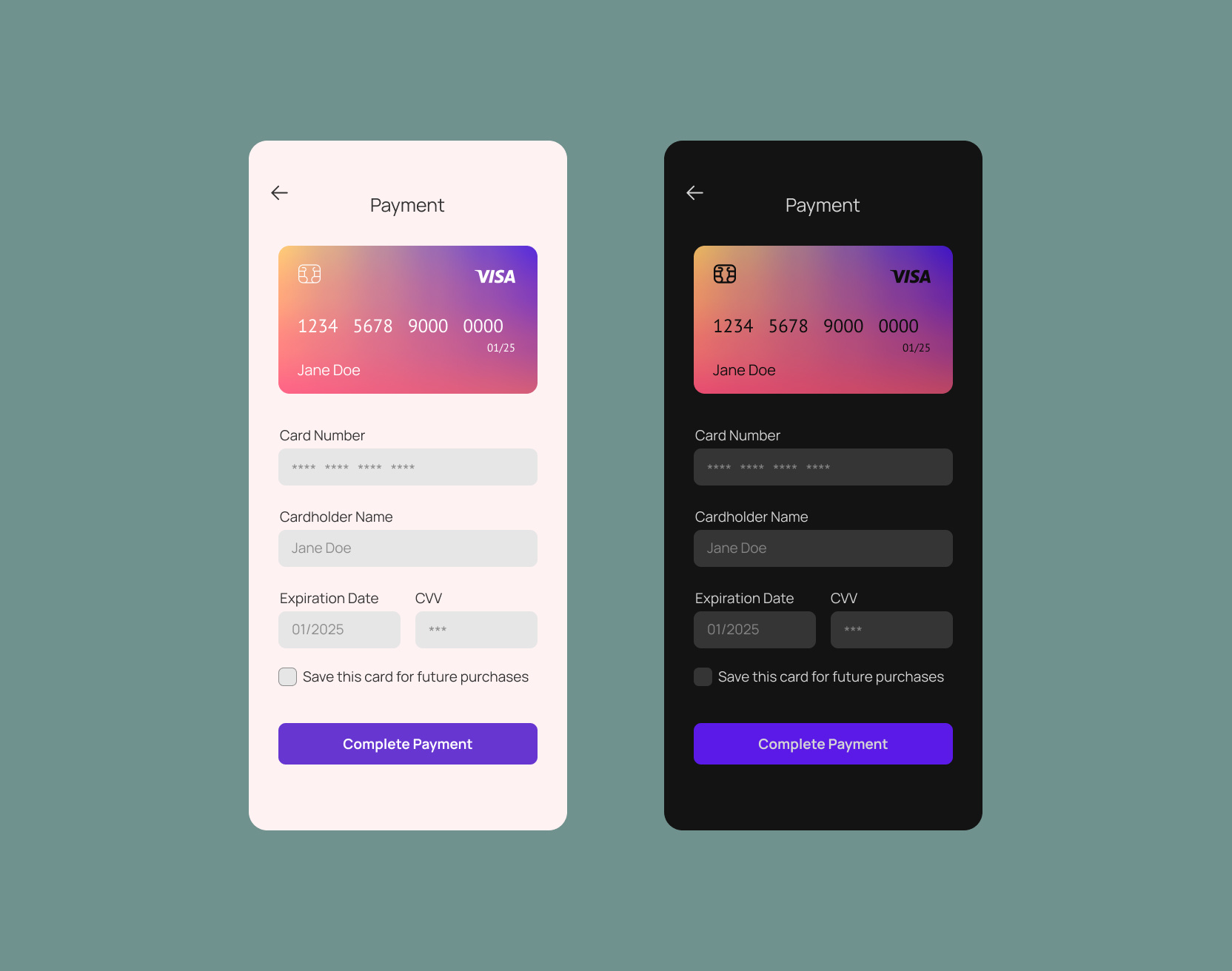Daily UI #2: Credit Card Payment credit card daily ui mobile design payment