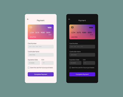 Daily UI #2: Credit Card Payment credit card daily ui mobile design payment
