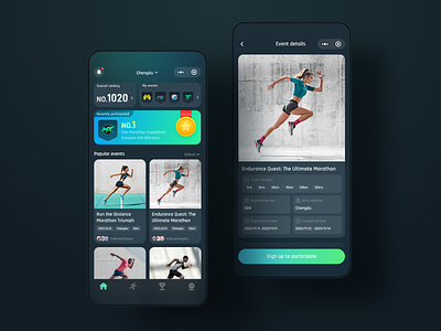 Sports applet color design icon ui ux