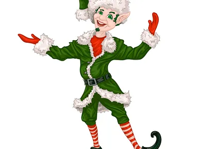 Рождественский эльф с поднятыми в стороны руками small beard