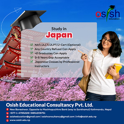 Study Japan branding design facebook post graphic design japan simple social media post study study abroad study in japan