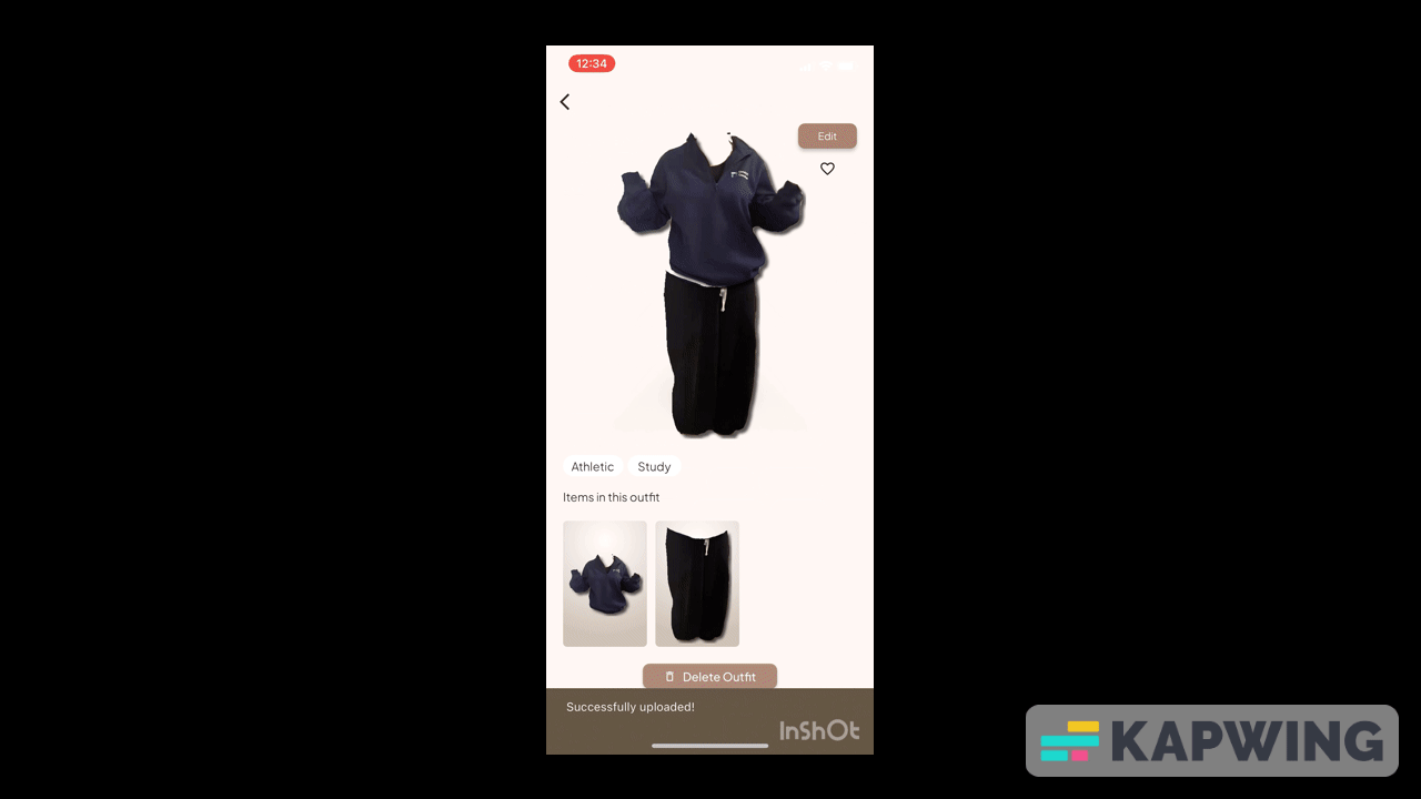 EVA Outfit Upload Flow ai product design