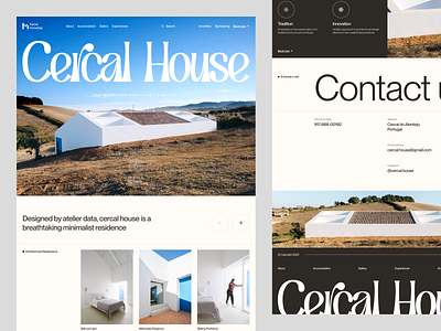 Cercal House - Homestay Website apartment architecture booking clean design editorial home homestay hotel house landing page property real estate resort travel typography ui ui ux website