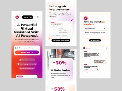 Responsive Design for AI SaaS Landing Page amp hire ui ux designer hire web designer hire web developer homepage interface landing page mobile design responsive responsive design responsive website ui web web design website