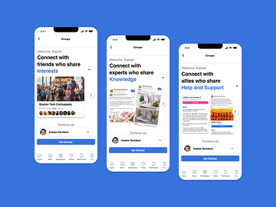 Facebook Groups Entry Point Redesign content design product design