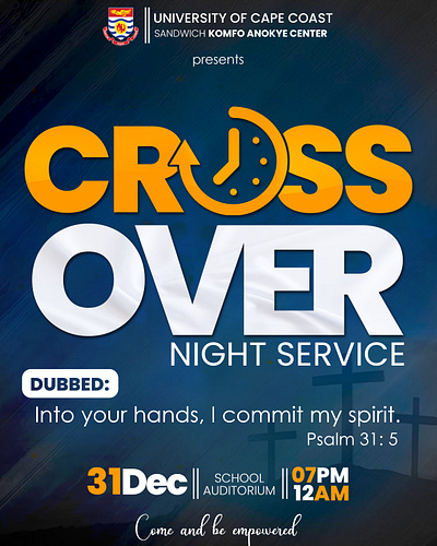 Cross Over Night Service graphic design