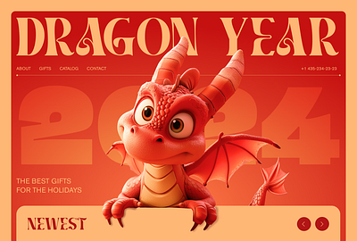 New Year Dragon website concept graphic design ui website