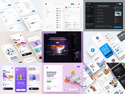 The Best Nine of 2023 2023 2024 3d ai ai ui kit best nine dashboard dribbble illustration isometric landing page recap shots tranmautritam ui ui components ui design ui designer ui kit user interface