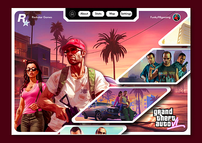 GTA 6 Landing Page 3d animation branding concept design gaming gaming ui grand theft auto graphic design gta5 gta6 ill illustration jason landing page rock star ui uiux video web