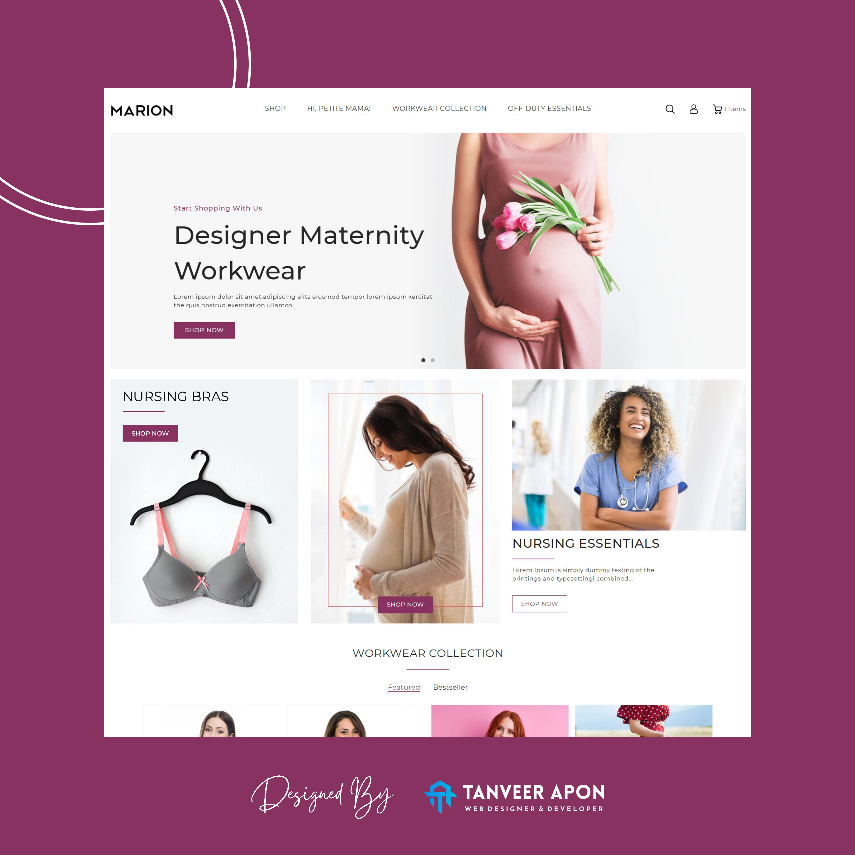 Marion - Shopify Store Design clothes store design ecommerce fashion shopify shopify store store design web design women