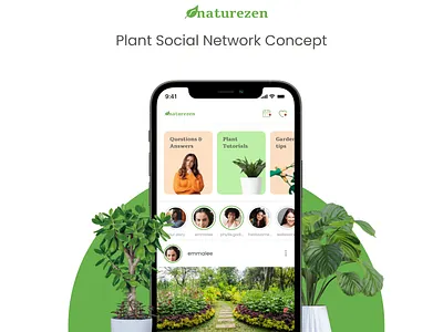 naturezen - Plant Social Network Concept app design eco green natural nature organic plants redes sociais redes sociales social network