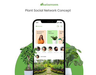 naturezen - Plant Social Network Concept app design eco green natural nature organic plants redes sociais redes sociales social network