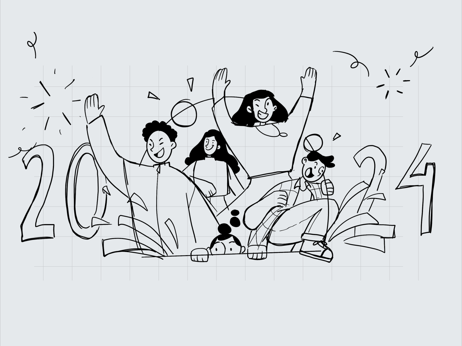 New Year 2024 Illustration by Nikita Lavinda ☀️ for Caraka on Dribbble 